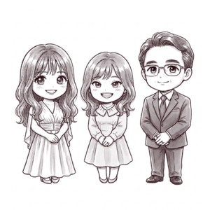 3人の集合イラスト
